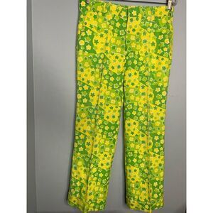 Vintage Lilly Pulitzer Mens Stuff Palm Beach Mod Floral Signature Print Golf Pan